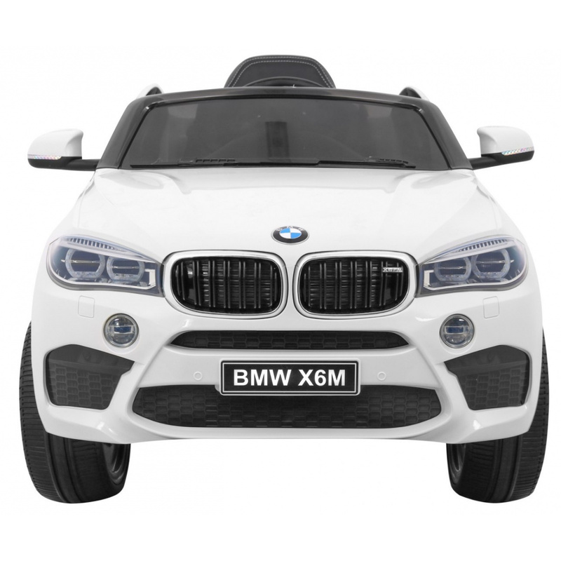 BMW X6M vienvietīgs elektromobilis, balts