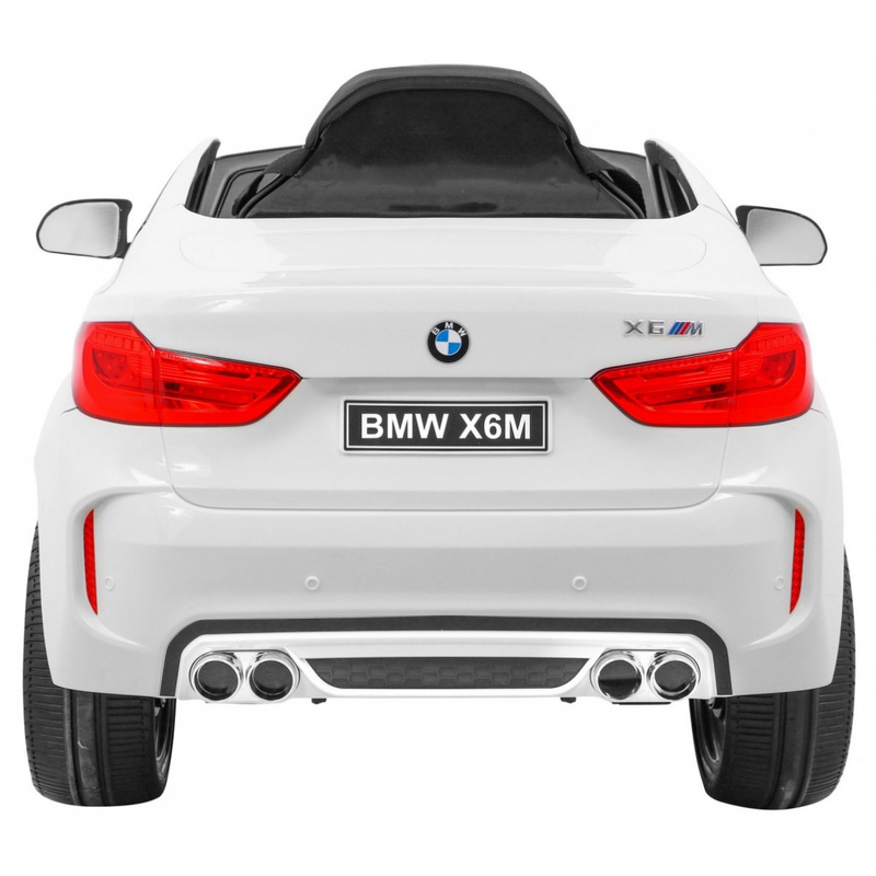 BMW X6M vienvietīgs elektromobilis, balts