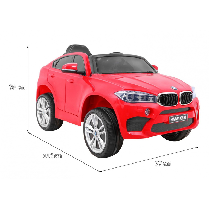 BMW X6M vienvietīgs elektromobilis, sarkans