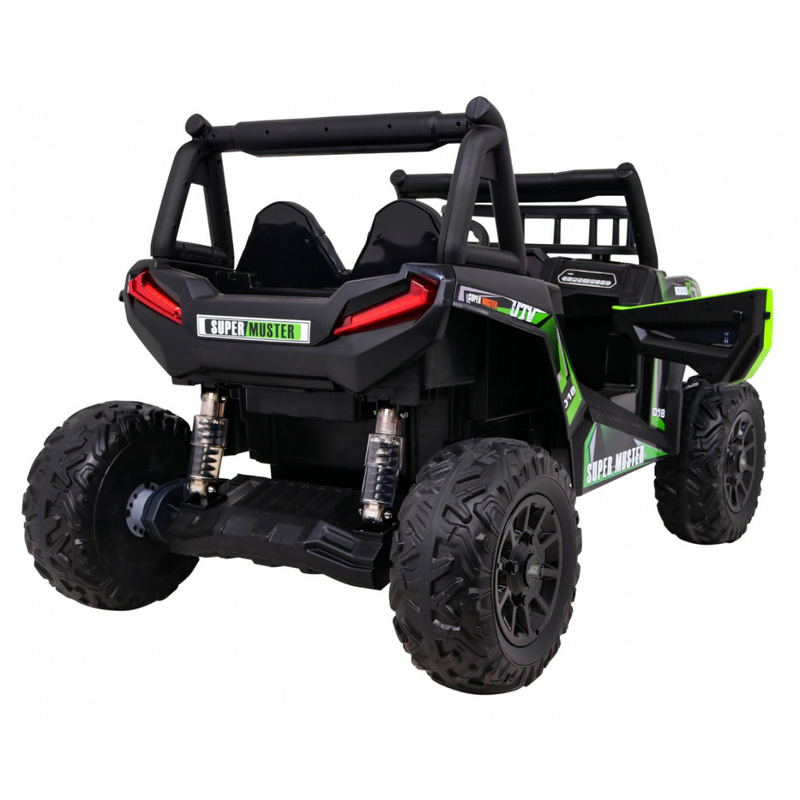 Dubultā elektriskā automašīna Buggy UTV, zaļa