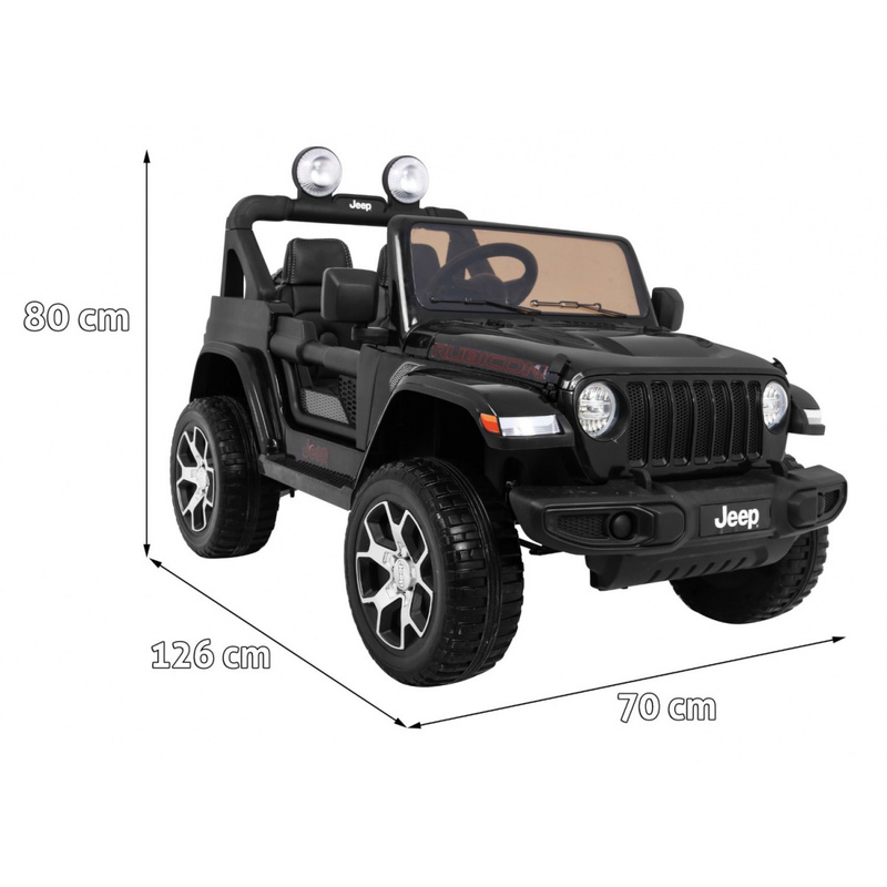 Jeep Wrangler Rubicon elektriskais divvietīgais, melns