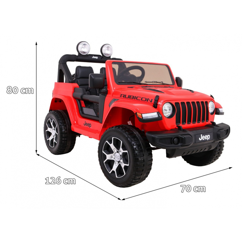 Jeep Wrangler Rubicon elektriskais divvietīgais, sarkans