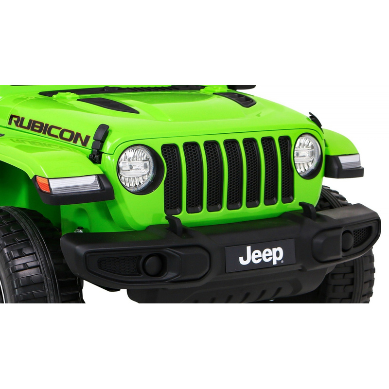 Jeep Wrangler Rubicon elektriskais divvietīgais automobilis, zaļš