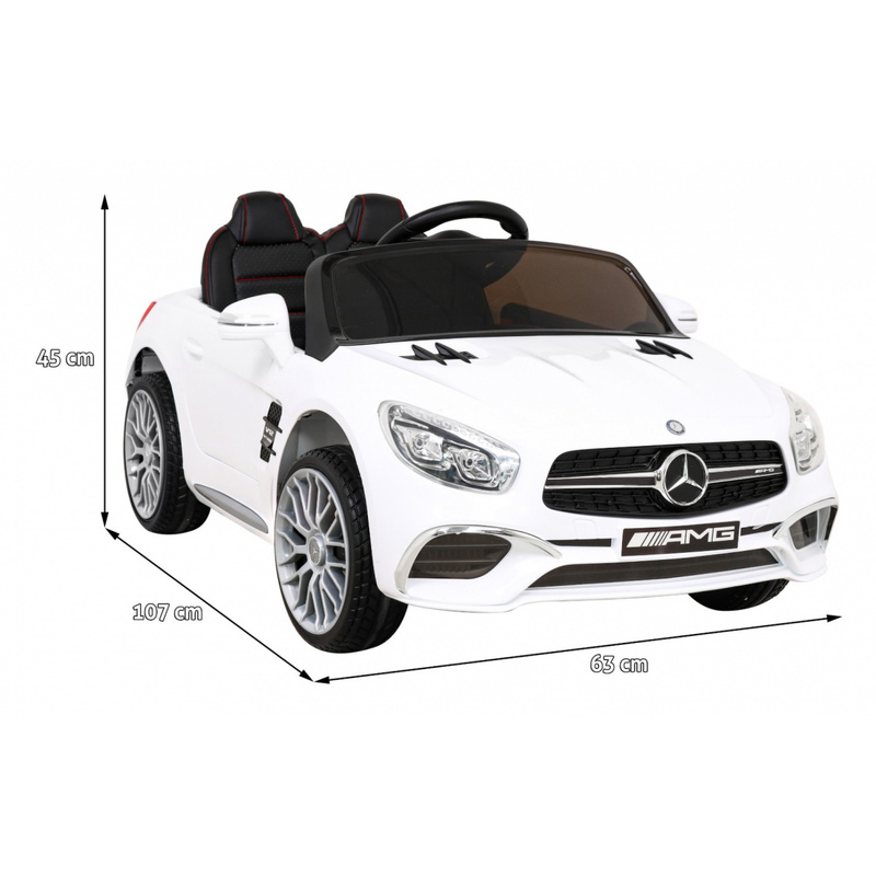 Bērnu vienvietīgs elektromobilis Mercedes Benz AMG SL65 S, balts