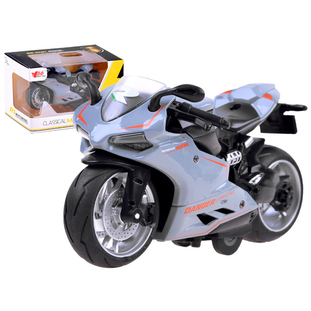 Rotaļu motocikls "Diecast modelis", pelēks