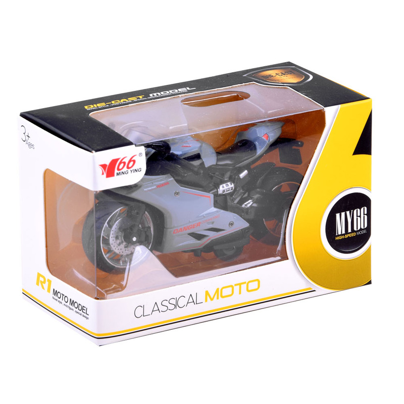 Rotaļu motocikls "Diecast modelis", pelēks