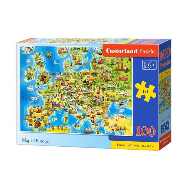 Puzle Castorland Map of Europe,, 100 daļas