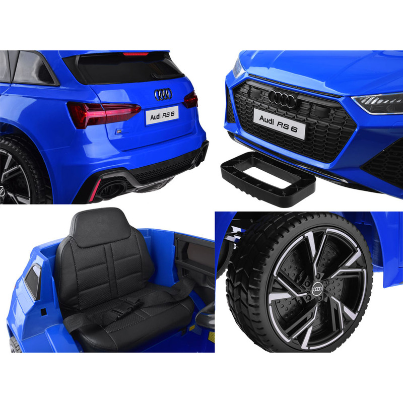 Audi RS 6 vienvietīgs elektromobilis, melns