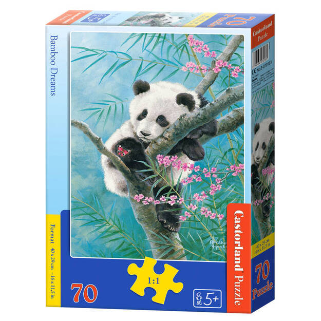 Puzle 70 gabaliņi, panda uz bambusa