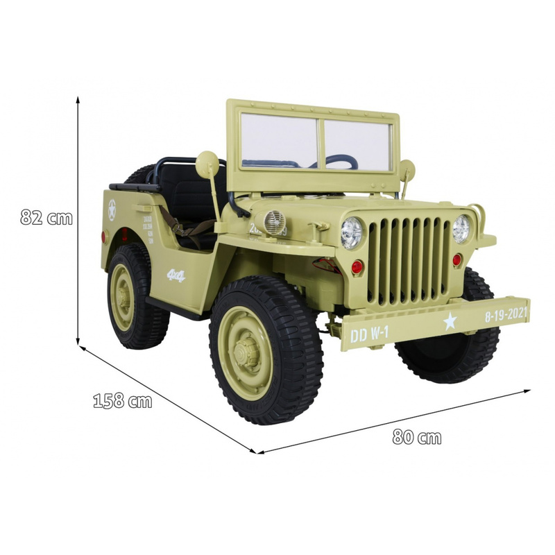 Trīsietīgs elektriskais automobilis Retro 4x4