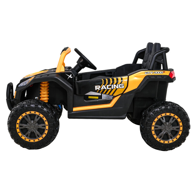 Viena elektriskā automašīna Buggy UTV 2000M Racing, dzeltena