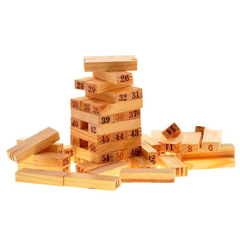 Koka puzles tornis - Jenga, 54 gabali