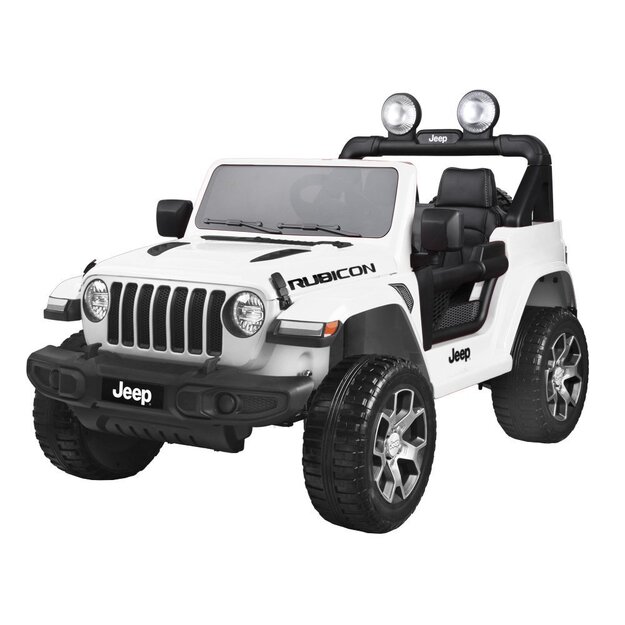 Elektromobilis "JEEP Wrangler Rubicon", balts