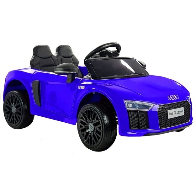 Bērnu vienvietīgs elektromobilis "Audi R8 Spyder", zils