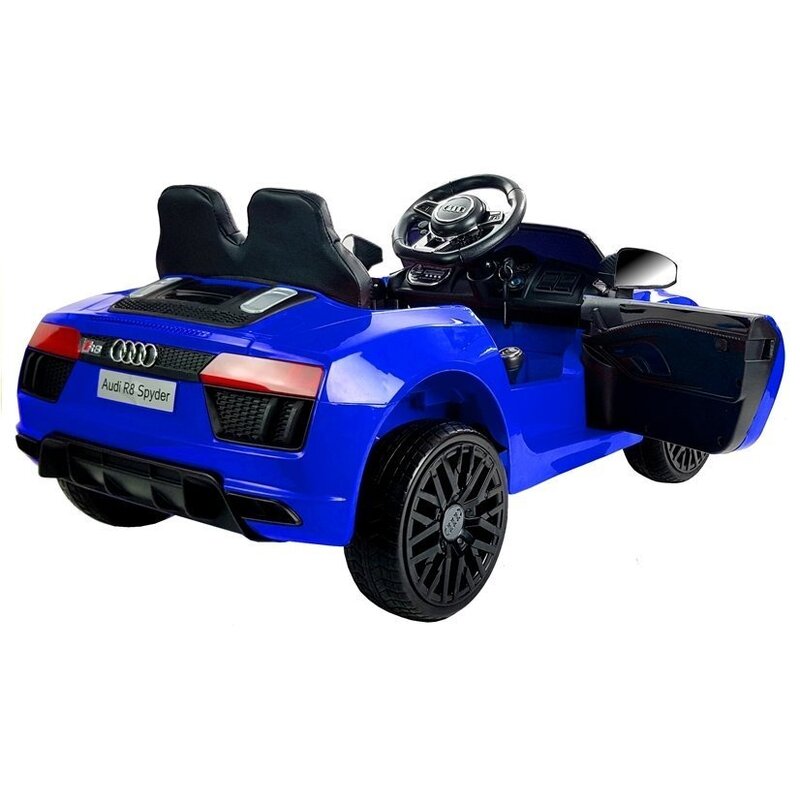 Bērnu vienvietīgs elektromobilis "Audi R8 Spyder", zils