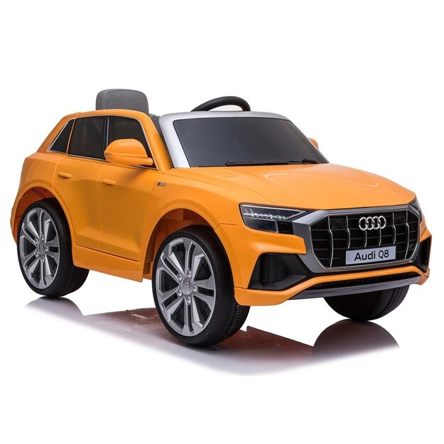 Bērnu vienvietīgs elektromobilis "Audi Q8", lakots - dzeltens