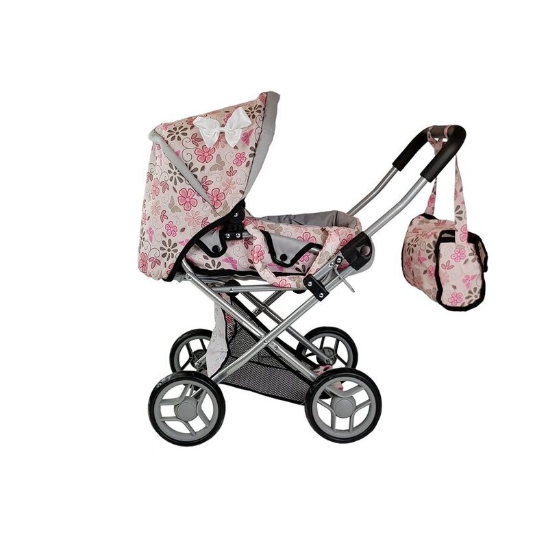 Leļļu ratiņi "Alice Doll Pram", puķaini