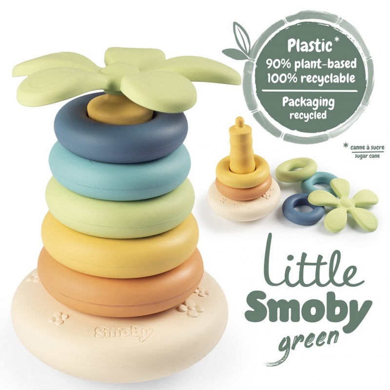 Piramīda no bio plastmasas SMOBY Little Green, 6 gab.