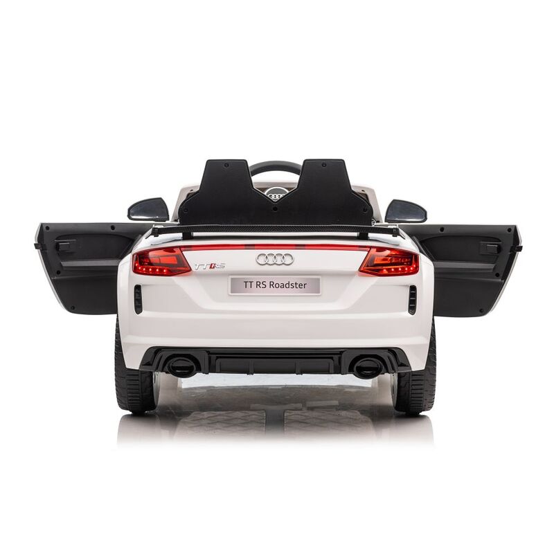 Audi TT RS elektriskais divvietīgais automobilis, balts