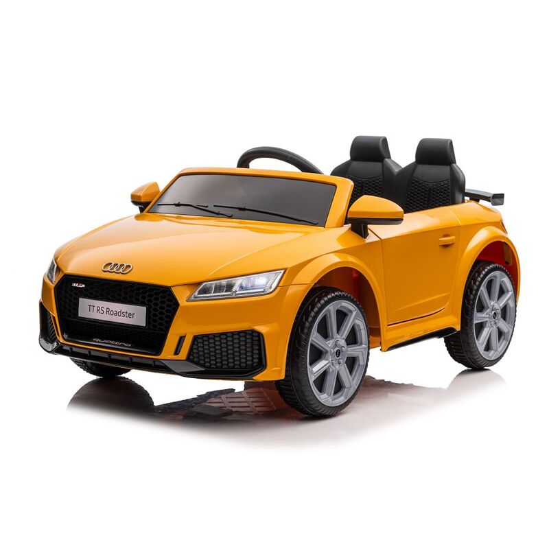 Divvietīgais elektromobilis Audi TT RS, dzeltens