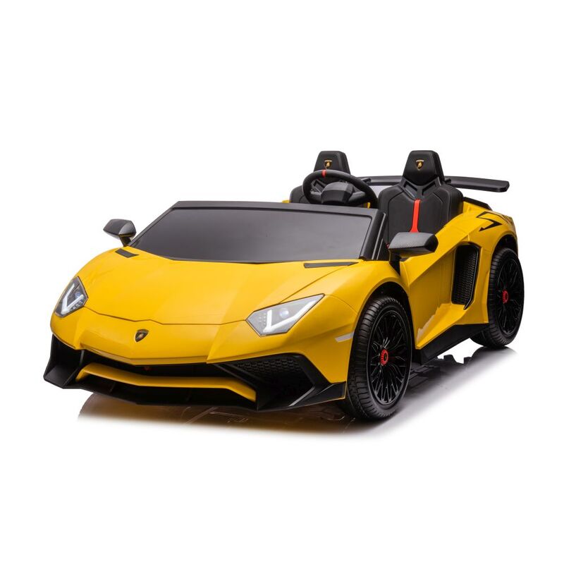 Lamborghini XXL A8803 divvietīgs elektriskais automobilis, dzeltens