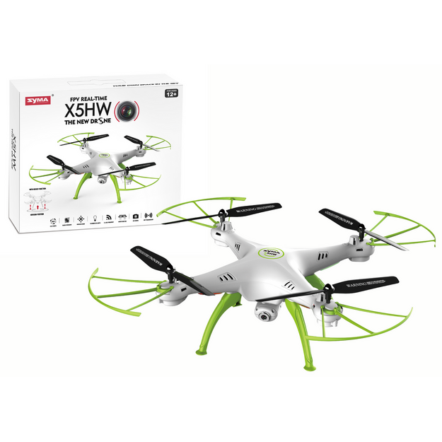 SYMA X5HW tālvadības drons, balts/zaļš