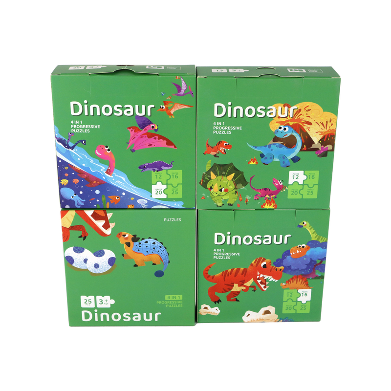 Puzzle 4in1 Dinozauri, 73 gabaliņi