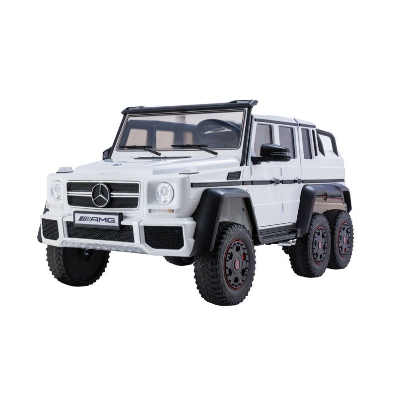 Mercedes G63 elektriskais SUV, balts