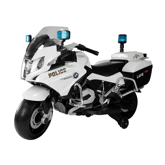 Vienvietīgs elektriskais policijas motocikls BMW R1200, balts