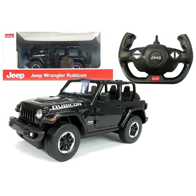 Tālvadības automašīna Jeep Wrangler Rubicon, 1:14, melna