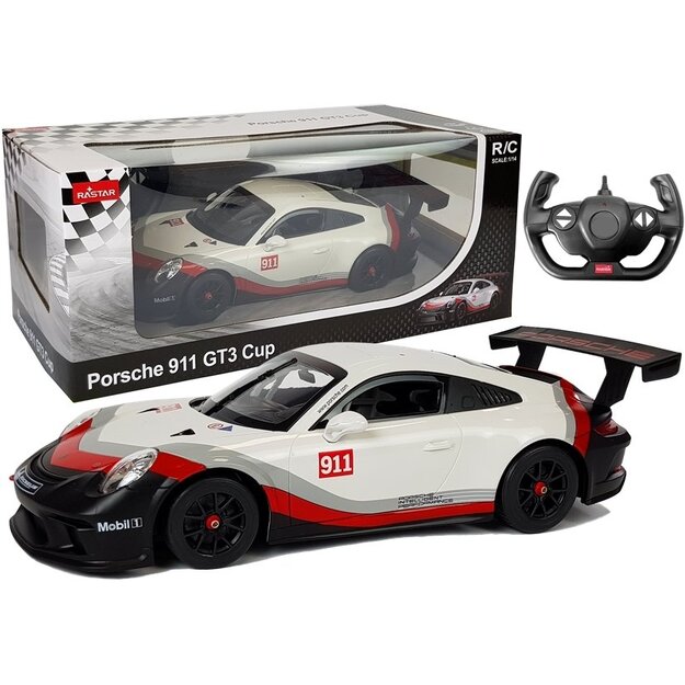 Tālvadības auto Porsche 911 GT3 CUP, 1:14, balts