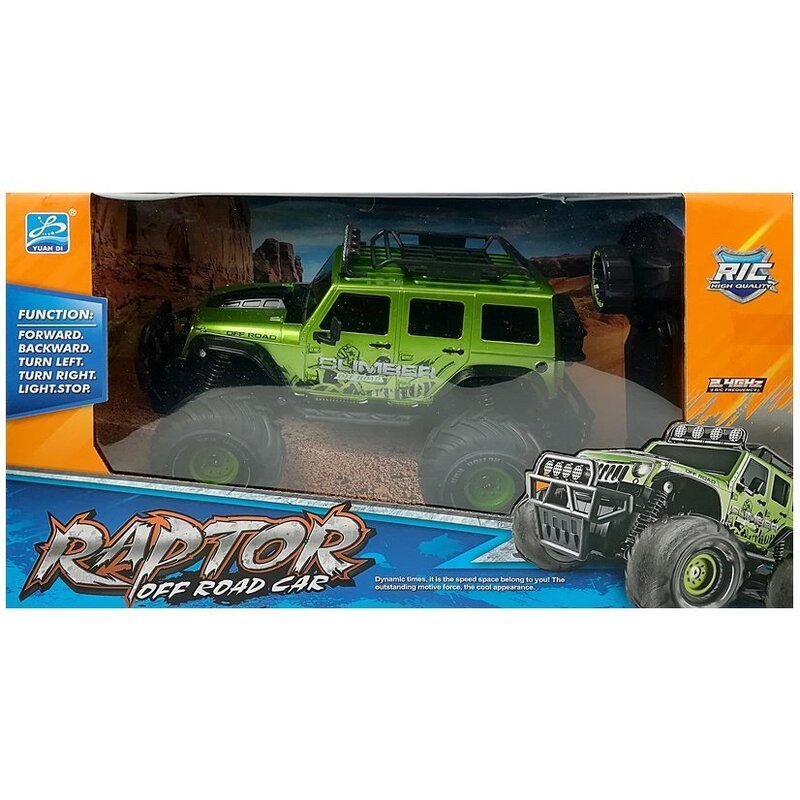 Tālvadības automašīna "Raptor Off Road", zaļa