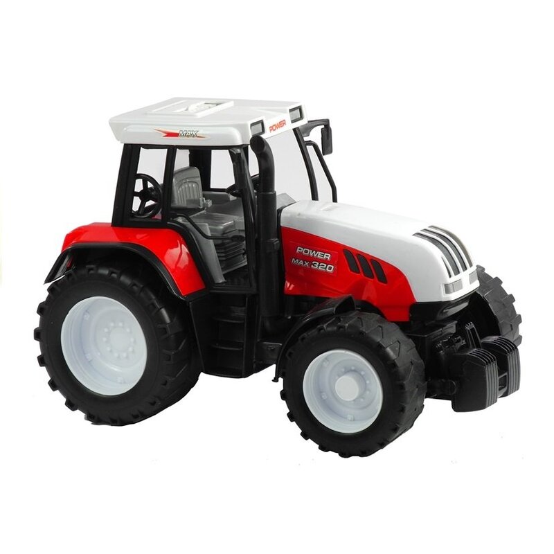 Liels traktors ar piekabi, 65 cm, sarkans