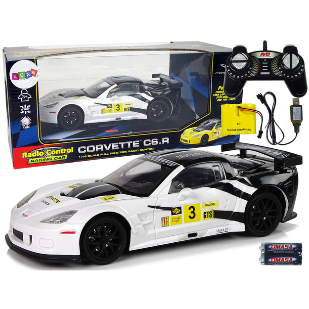 Sporta tālvadības automašīna Corvette C6.R, balta