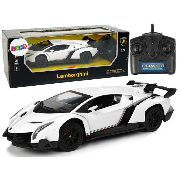 Sporta tālvadības automašīna Lamborghini Veneno, balta