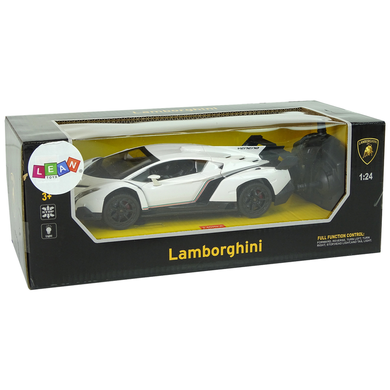 Sporta tālvadības automašīna Lamborghini Veneno, balta