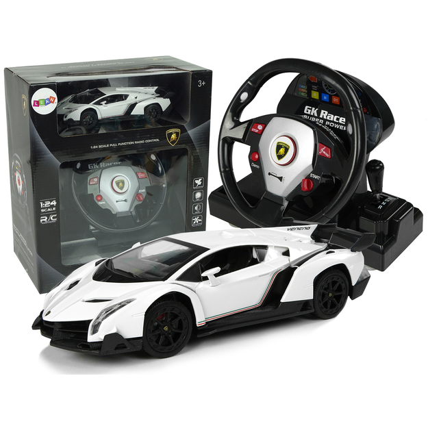 Tālvadības  Lamborghini Veneno, 1:24, balts