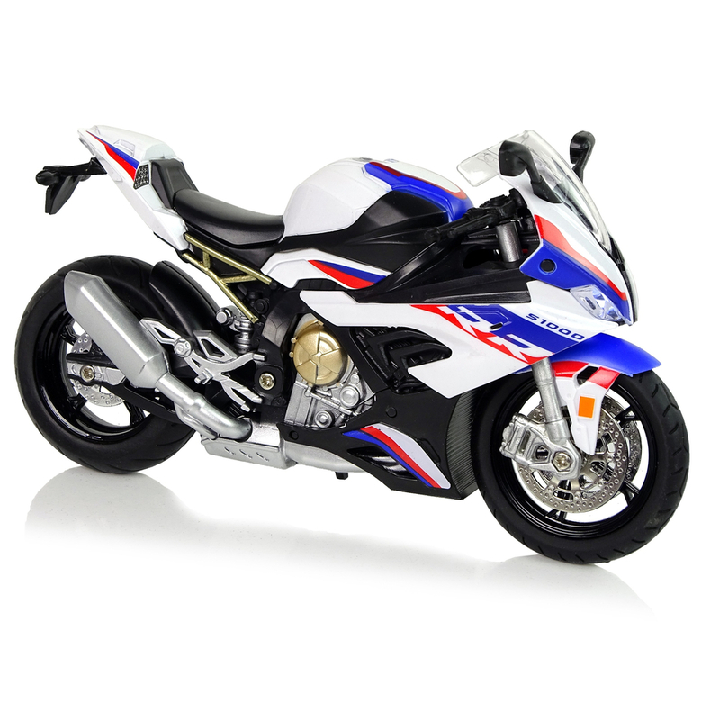 BMW S1000RR rotaļu motocikla modelis, balts